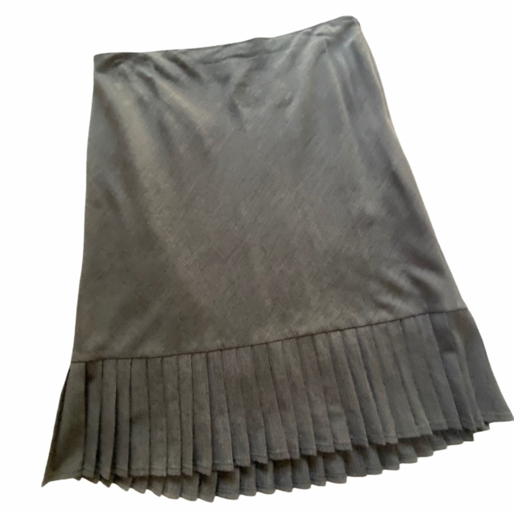 Loft Pencil Pleated Hem Striped Skirt Size 14